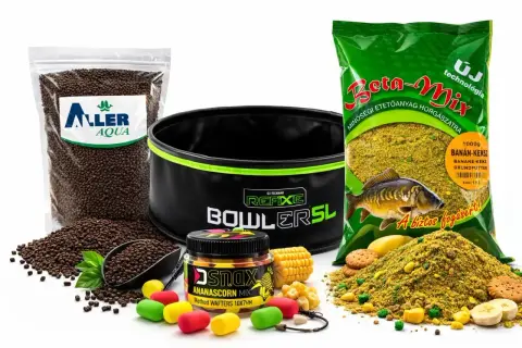 Zestaw do metody: pellet, zanęta Beta-Mix, wiaderko Refixe, przynęty Snax.