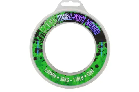 Kołowrotek z żyłkami przyponowymi MADCAT ULTRA-SOFT LEADER, 1.00MM, 50KG, 110LB, 50M.