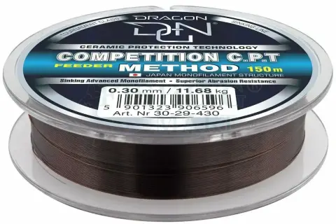 Jaka żyłka do method feeder? Dragon Competition C.P.T. Feeder Method 0.30mm, 150m, sinking, japoński monofilament.